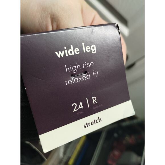 AVA & VIV NWT Plus Size 24 Black Wide Leg High-Rise Relaxed Fit Stretch Jeans - Picture 5 of 7